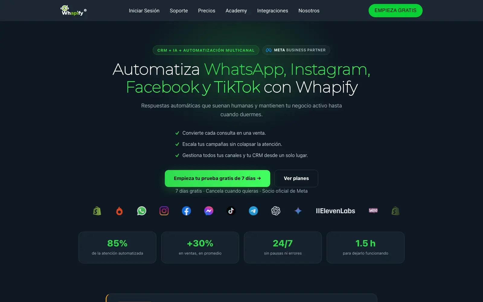 Sitio de Whapify